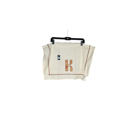 Urban Outfitters Cream "K" Patchwork Monogram Kitchen Tea Towel 28 x 21 Cotton - Picture 2 of 5